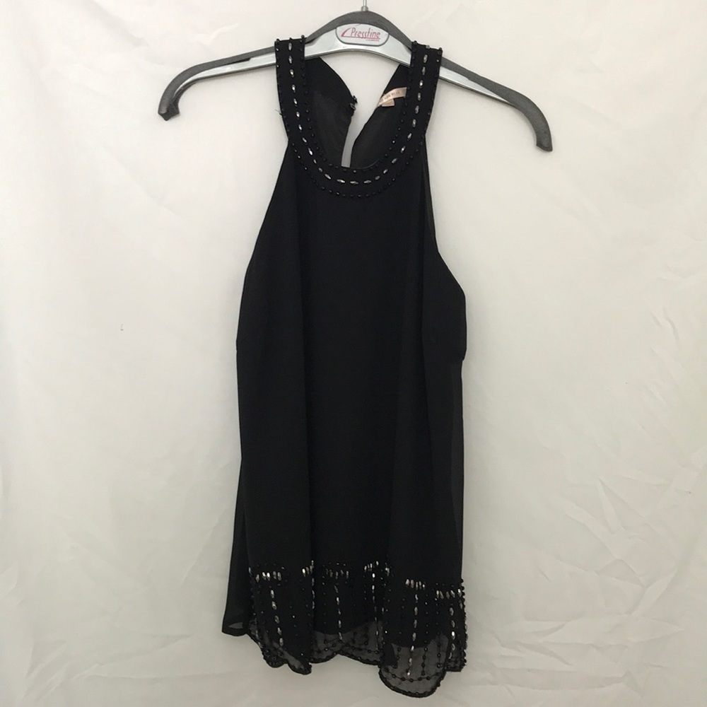 High Neck Black Tank